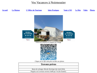 Maison de plain-pied 3 chambres classée 4 étoiles sur l'île de Noirmoutier situé à la Guériniere.